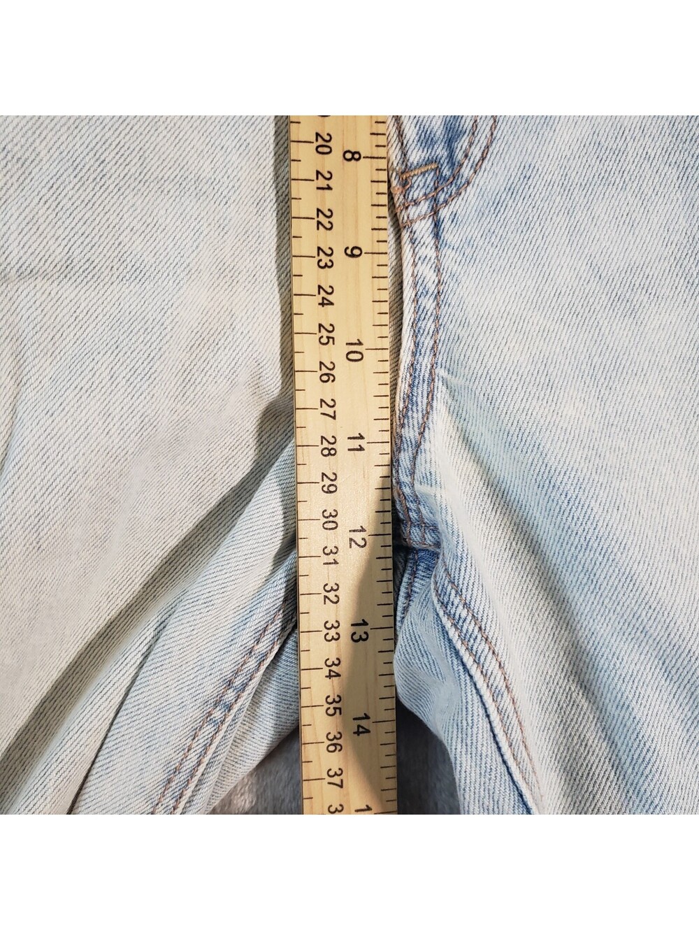 American Eagle Highest Rise Baggy Straight Light Wash Blue Denim Jeans 2 - Picture 7 of 8